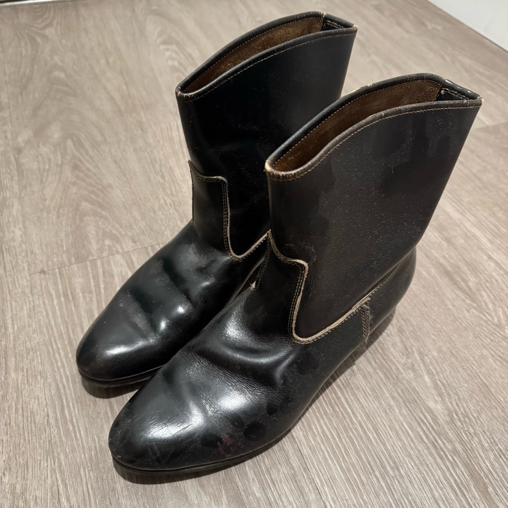 Riedell Black Men’s Vintage Ankle Cowboy Boots